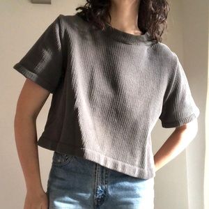 Creatures of Comfort grey knit cropped tshirt